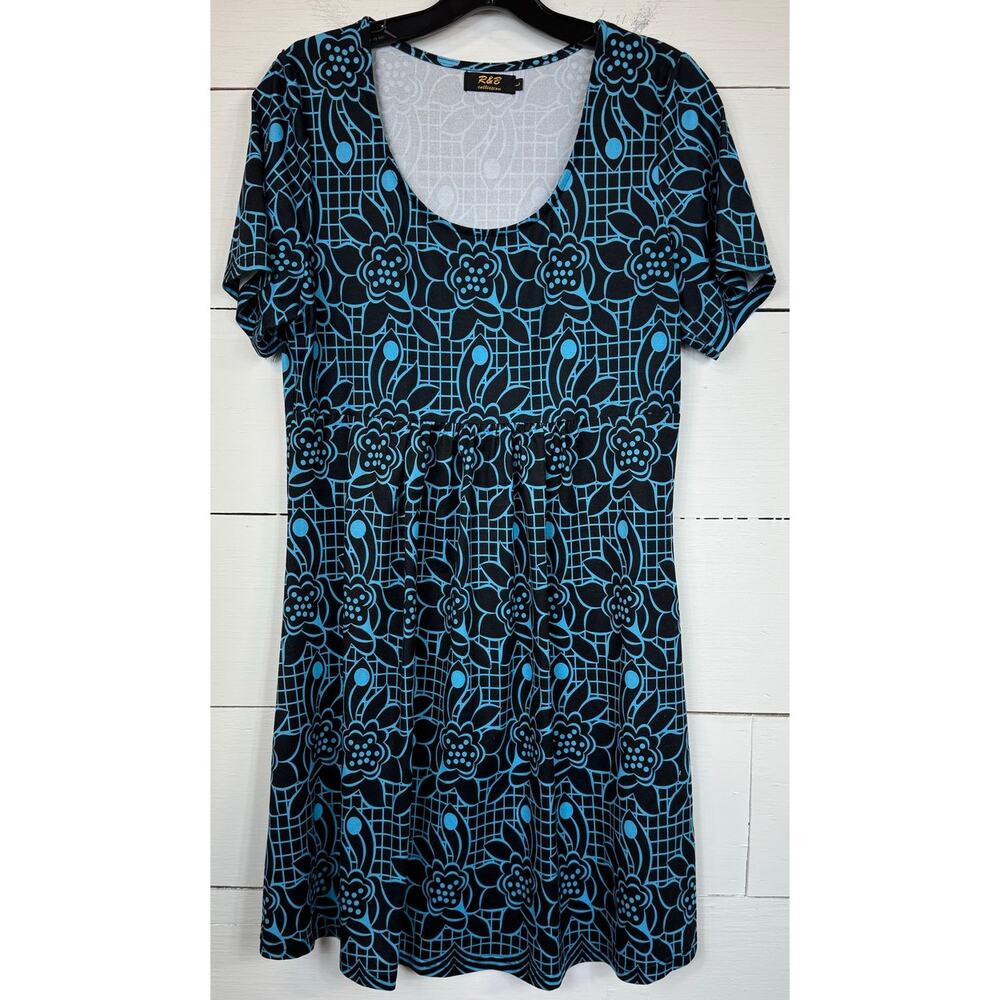 R&B Knee Length Black Dress Women's Size Large